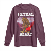 Funny Bigfoot Valentine's Day I Steal Heart Long Sleeve Shirt