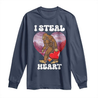 Funny Bigfoot Valentine's Day I Steal Heart Long Sleeve Shirt