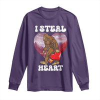 Funny Bigfoot Valentine's Day I Steal Heart Long Sleeve Shirt