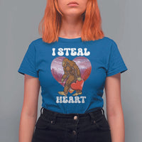 Funny Bigfoot Valentine's Day I Steal Heart T Shirt For Women