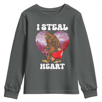 Funny Bigfoot Valentine's Day I Steal Heart Youth Sweatshirt