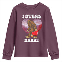 Funny Bigfoot Valentine's Day I Steal Heart Youth Sweatshirt