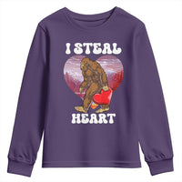Funny Bigfoot Valentine's Day I Steal Heart Youth Sweatshirt