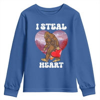 Funny Bigfoot Valentine's Day I Steal Heart Youth Sweatshirt