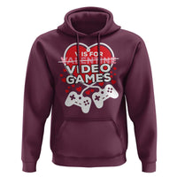 Funny Valentine's Day Gaming Hoodie V Is For Video Games Big Heart