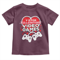 Funny Valentine's Day Gaming Toddler T Shirt V Is For Video Games Big Heart