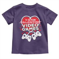 Funny Valentine's Day Gaming Toddler T Shirt V Is For Video Games Big Heart