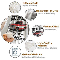Funny Get in Bitch I Found A Deal On Marketplace Throw Blanket Red Truck - Wonder Print Shop