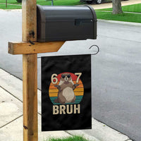 Funny Groundhog 67 Garden Flag Six Seven Bruh Retro Vintage Woodchuck Day - Wonder Print Shop