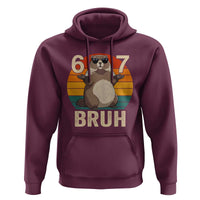 Funny Groundhog 67 Hoodie Six Seven Bruh Retro Vintage Woodchuck Day - Wonder Print Shop