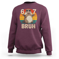 Funny Groundhog 67 Sweatshirt Six Seven Bruh Retro Vintage Woodchuck Day - Wonder Print Shop