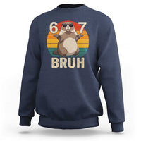 Funny Groundhog 67 Sweatshirt Six Seven Bruh Retro Vintage Woodchuck Day - Wonder Print Shop