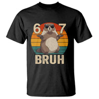 Funny Groundhog 67 T Shirt Six Seven Bruh Retro Vintage Woodchuck Day - Wonder Print Shop
