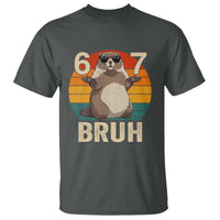 Funny Groundhog 67 T Shirt Six Seven Bruh Retro Vintage Woodchuck Day - Wonder Print Shop