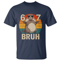 Funny Groundhog 67 T Shirt Six Seven Bruh Retro Vintage Woodchuck Day - Wonder Print Shop