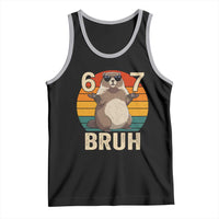 Funny Groundhog 67 Tank Top Six Seven Bruh Retro Vintage Woodchuck Day - Wonder Print Shop
