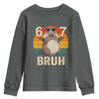 Funny Groundhog 67 Youth Sweatshirt Six Seven Bruh Retro Vintage Woodchuck Day - Wonder Print Shop