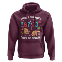 Bruh I Survived 67 33 Days Of School Hoodie Funny 100th Days of School Pixel 67 Hands