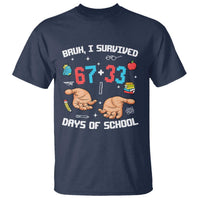 Bruh I Survived 67 33 Days Of School T Shirt Funny 100th Days of School Pixel 67 Hands