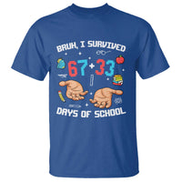 Bruh I Survived 67 33 Days Of School T Shirt Funny 100th Days of School Pixel 67 Hands