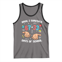 Bruh I Survived 67 33 Days Of School Tank Top Funny 100th Days of School Pixel 67 Hands