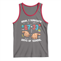 Bruh I Survived 67 33 Days Of School Tank Top Funny 100th Days of School Pixel 67 Hands