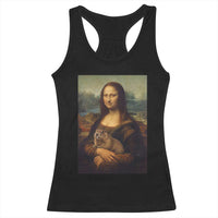 Mona Lisa Holding Groundhog Parody Painting Racerback Tank Top Funny Groundhog Day