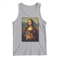 Mona Lisa Holding Groundhog Parody Painting Tank Top Funny Groundhog Day