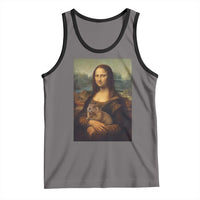 Mona Lisa Holding Groundhog Parody Painting Tank Top Funny Groundhog Day