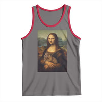 Mona Lisa Holding Groundhog Parody Painting Tank Top Funny Groundhog Day