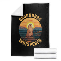 Funny Groundhog Whisperer Throw Blanket Screaming Woodchuck Mountain Forest
