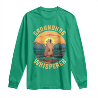 Funny Groundhog Whisperer Long Sleeve Shirt Screaming Woodchuck Mountain Forest