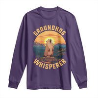 Funny Groundhog Whisperer Long Sleeve Shirt Screaming Woodchuck Mountain Forest