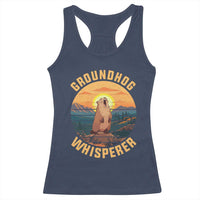 Funny Groundhog Whisperer Racerback Tank Top Screaming Woodchuck Mountain Forest