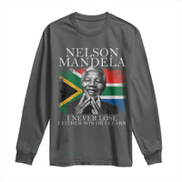 Nelson Mandela Quote Long Sleeve Shirt I Never Lose I Either Win Or I Learn Vintage South African Flag