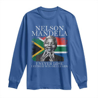 Nelson Mandela Quote Long Sleeve Shirt I Never Lose I Either Win Or I Learn Vintage South African Flag