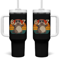 Funny Groundhog 67 Tumbler With Handle Six Seven Meme Retro Vintage Woodchuck Day - Wonder Print Shop
