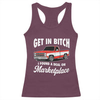 Funny Get in Bitch I Found A Deal On Marketplace Meme Racerback Tank Top - Wonder Print Shop
