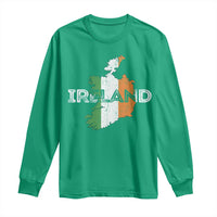 Vintage Irish Map Ireland Pride Souvenir Long Sleeve Shirt
