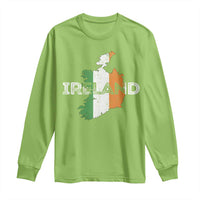 Vintage Irish Map Ireland Pride Souvenir Long Sleeve Shirt