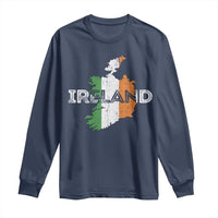 Vintage Irish Map Ireland Pride Souvenir Long Sleeve Shirt
