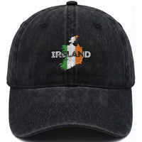 Vintage Irish Map Ireland Pride Souvenir Washed Cotton Baseball Cap