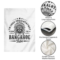 I Am Chief Pokalotatwat From The Bangahoe Tribe Garden Flag Funny Native American Racoon