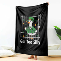 Funny Got Too Silly St Patricks Day Throw Blanket Goose Pun Humor Animal Lovers Shamrock