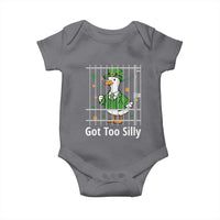 Funny Got Too Silly St Patricks Day Baby Onesie Goose Pun Humor Animal Lovers Shamrock