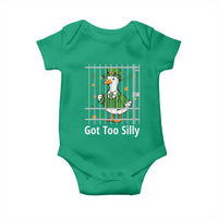 Funny Got Too Silly St Patricks Day Baby Onesie Goose Pun Humor Animal Lovers Shamrock