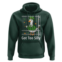 Funny Got Too Silly St Patricks Day Hoodie Goose Pun Humor Animal Lovers Shamrock