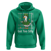 Funny Got Too Silly St Patricks Day Hoodie Goose Pun Humor Animal Lovers Shamrock
