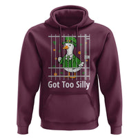 Funny Got Too Silly St Patricks Day Hoodie Goose Pun Humor Animal Lovers Shamrock