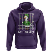 Funny Got Too Silly St Patricks Day Hoodie Goose Pun Humor Animal Lovers Shamrock